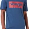Wrangler Logo Logo Crew Neck T-Shirt Dark Denim -Cheap Class Garb Store w7msd3xtg